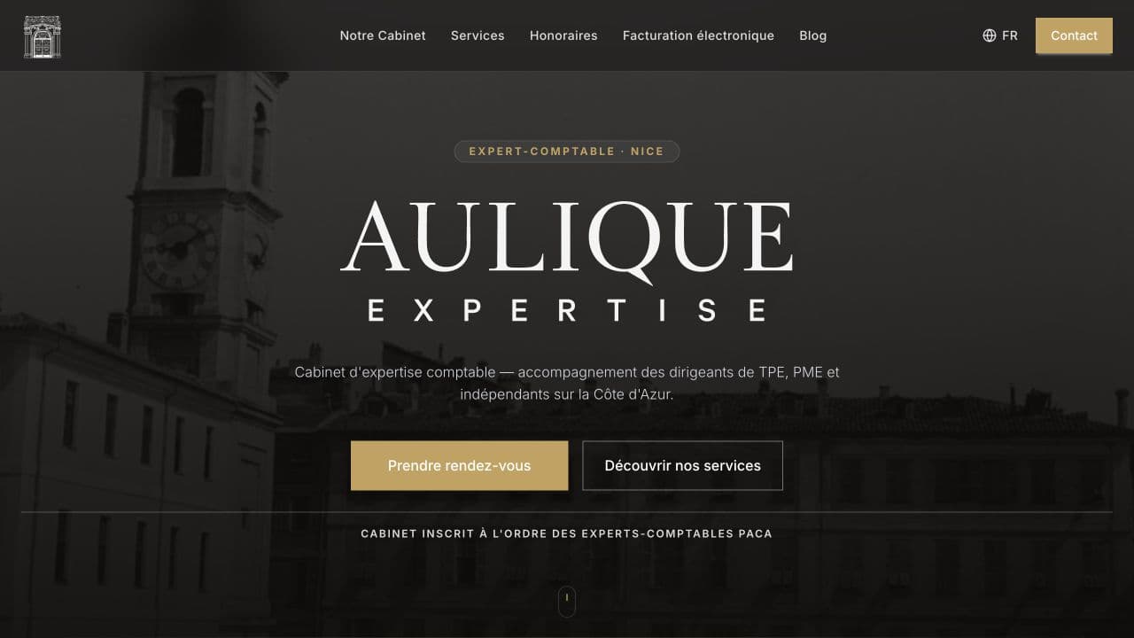 Aperçu du projet Aulique Expertise